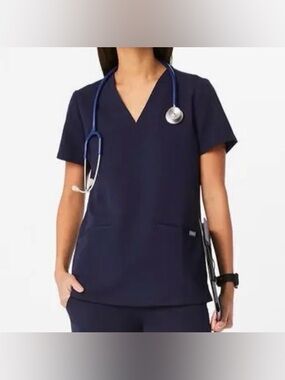 Figs Navy Casma Three-Pocket Scrub Top Size 3XL